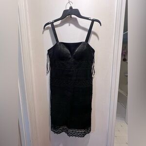 S.L. Fashions Black Lace Mini Dress